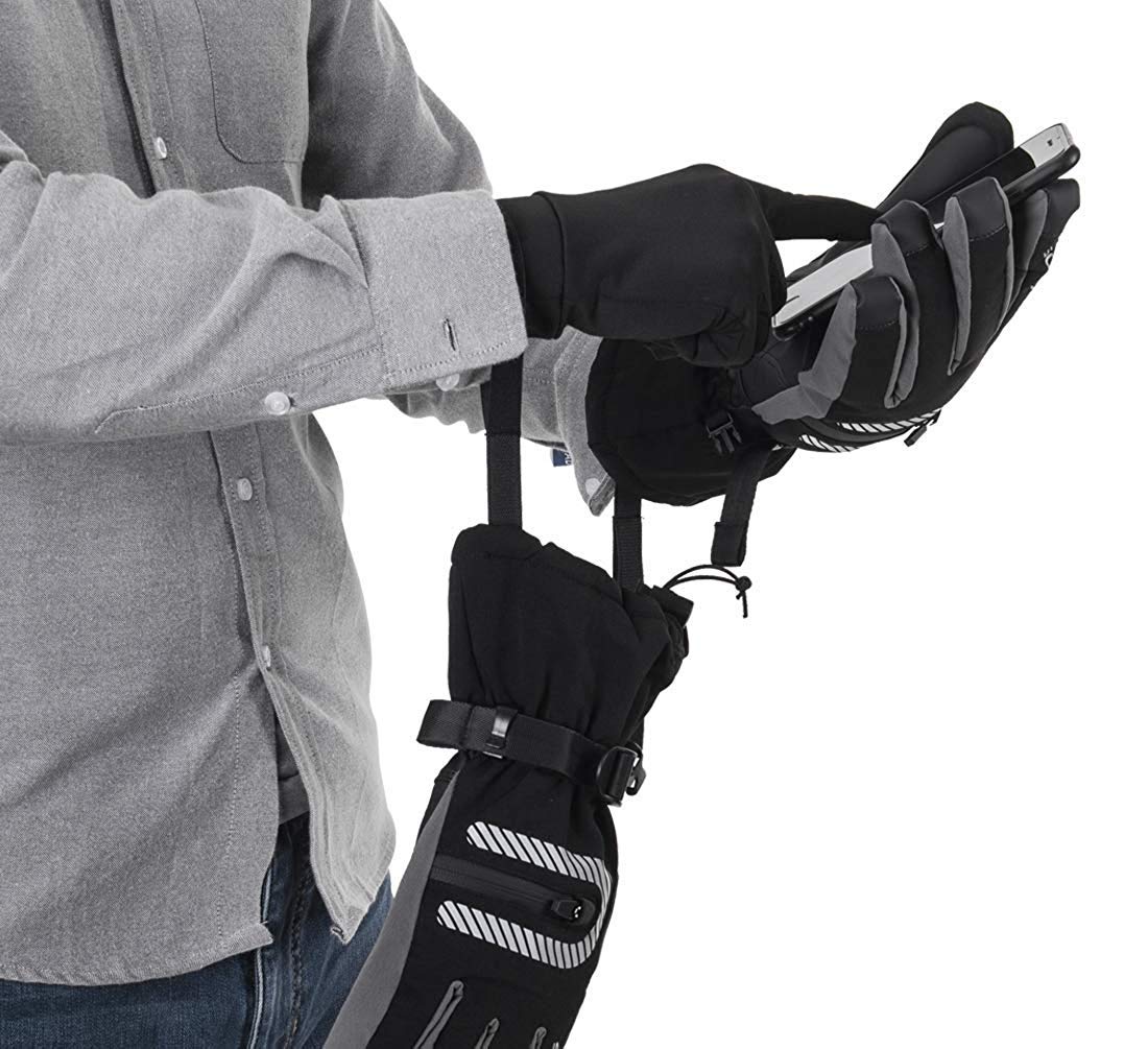 ROCKBROS Guantes de Esquí con Pantalla Táctil Invierno Térmicos Anti-Viento para Ciclismo Bicicleta Deportes, Unisex