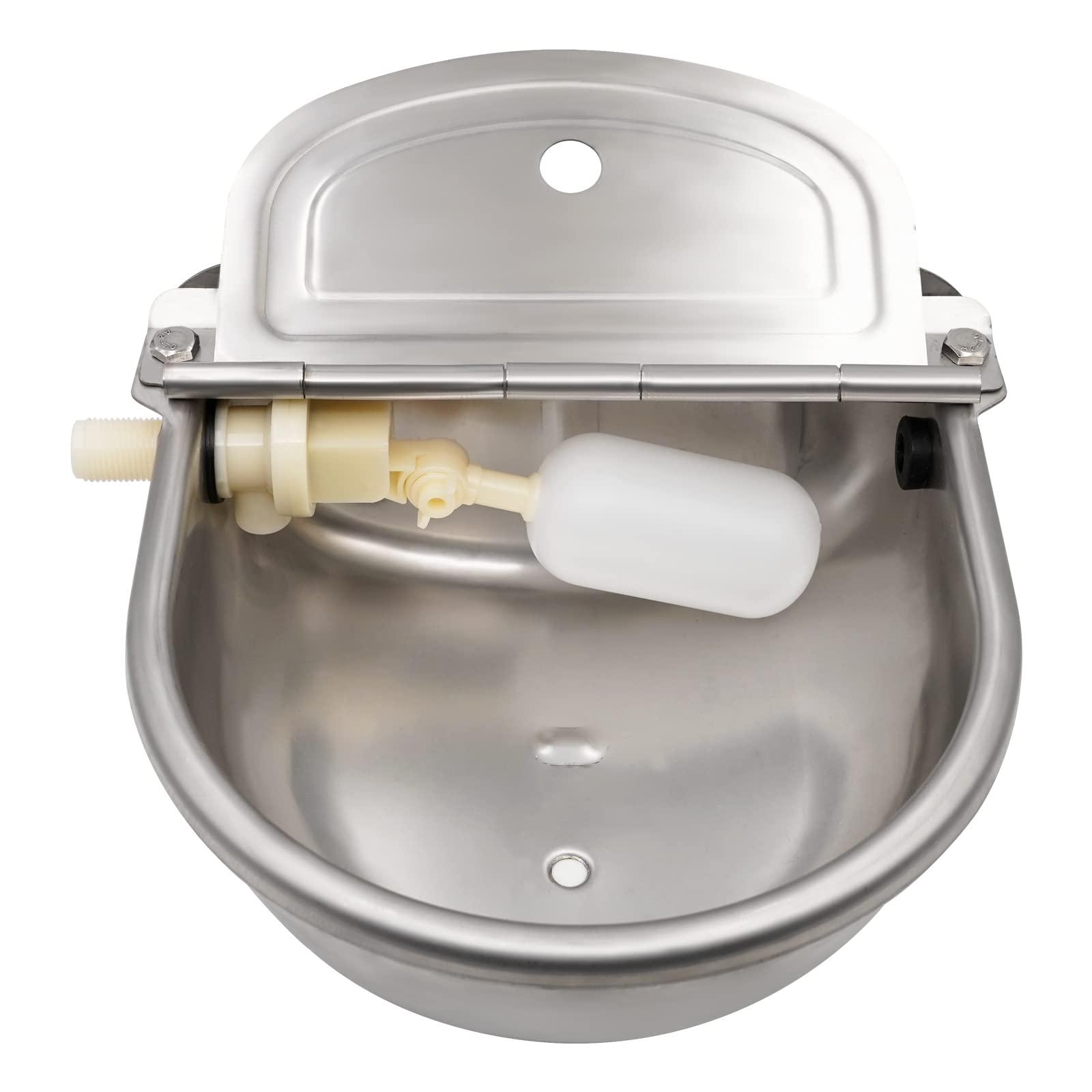 Abbeveratoio Automatico per Bovini In Acciaio Inossidabile con Valvola in Plastica ​da 1/2 Pollici, Abbeveratoio per Capra, Pecore, Cani e Cavalli