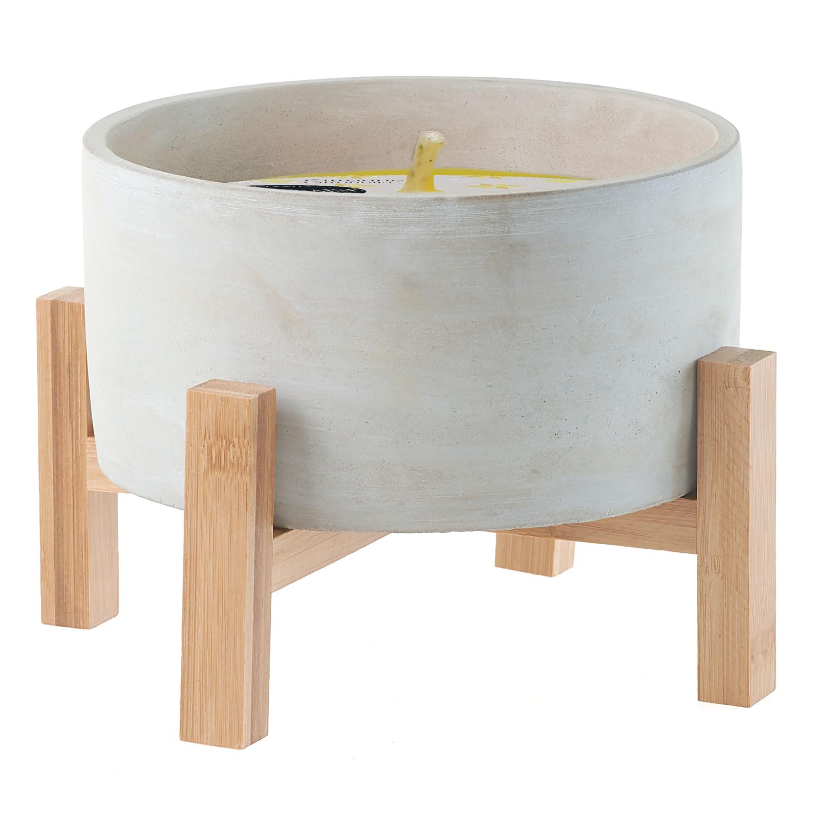 Bougies La Francaise - French-Made Scented Candle Jar - Citronella Cement Jar on Wooden Base,Made in France, 930 Grams +/-50 Hr Burn Time - ‎5.9 x 8.35 inches