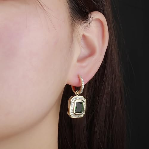 Miniatura 5 de Aretes de oro para mujer, chapados en oro de 18 quilates, aretes colgantes de plata chapada en oro de 18 quilates para hombre, aretes de aro