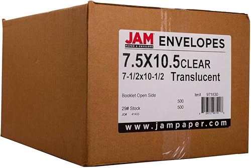 Miniatura 2 de JAM PAPER Sobres para folletos de 7 12" x 10 12" - Vellum translúcido transparente - 50 unidades