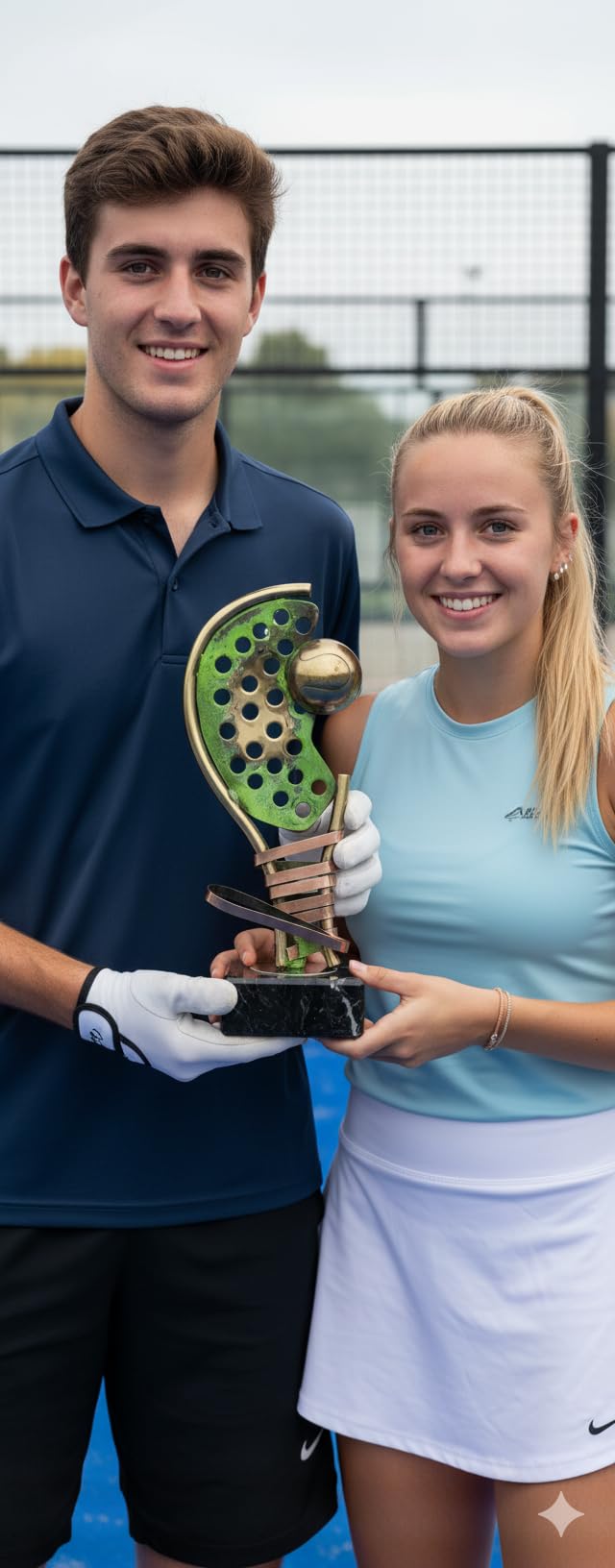 Premios Pádel GRABADOS trofeo PERSONALIZADO de cobre y zinc Pala con pelota