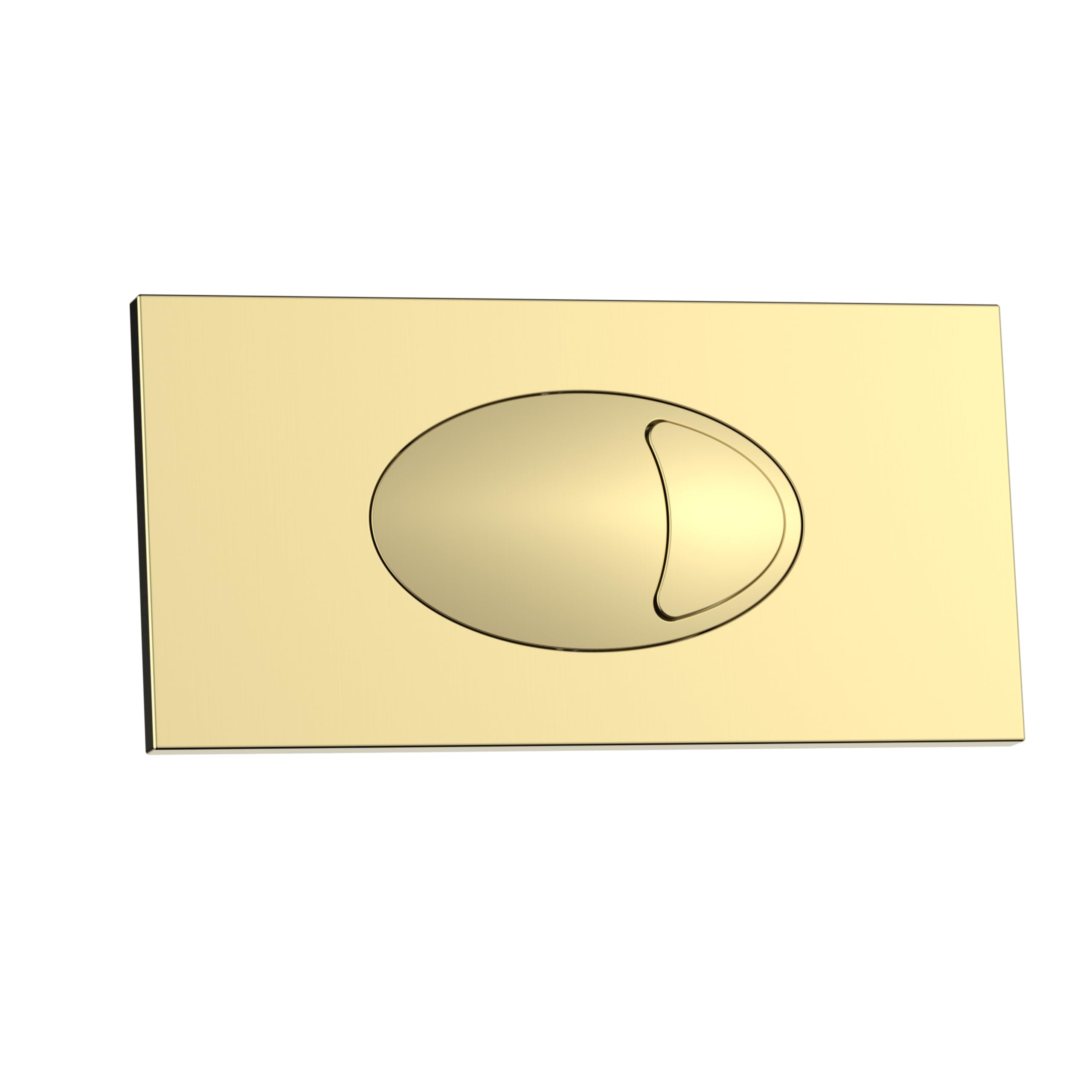 FLODE Rectangle Push Button Flush Plate – Brushed Brass Dual Flush Toilet Button – Concealed Cistern Flush Plate – Modern Bathroom Accessory