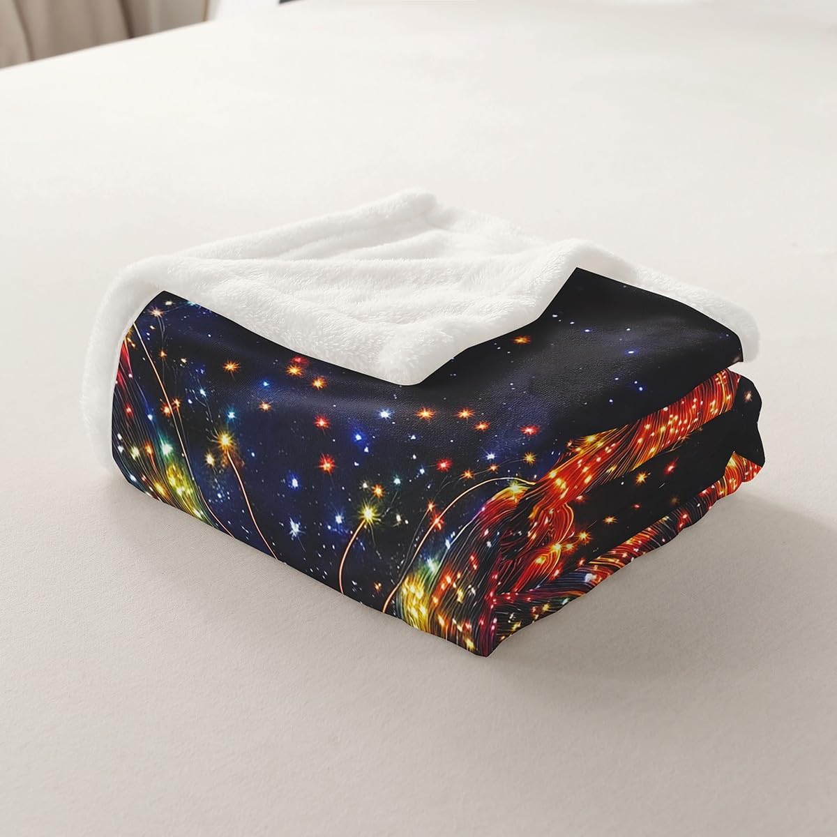 3D Butterfly Kids Flannel Blanket,Watercolor Neon Light Dots Print Fuzzy Blanket for Children,Wild Animal Pattern Galaxy Black Polyester Throw Blanket for Couch, Twin Size (60 x 80 Inch)