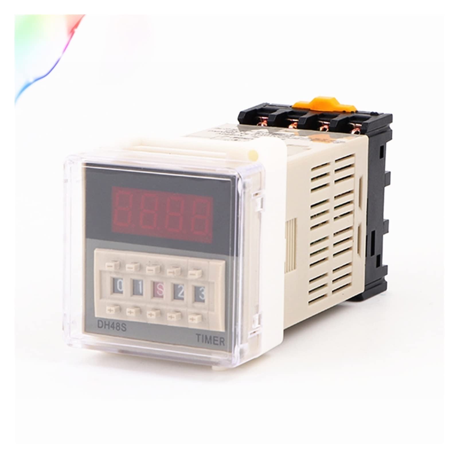 Zhwtisnpe One Color Digital Display Time Relay Dh48s Dh48s-2Z Electric Delay Timery 0.01S-99H99m 8Pin With Base(Dc12v)