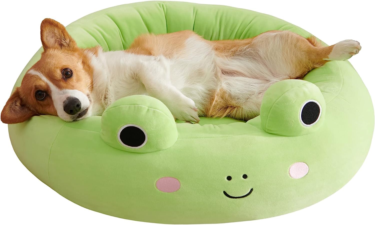Squishmallows Cama Oficial para Mascotas Wendy Frog de 24 Pulgadas, Cama Mediana ultrasuave Oficial de Felpa para Mascotas