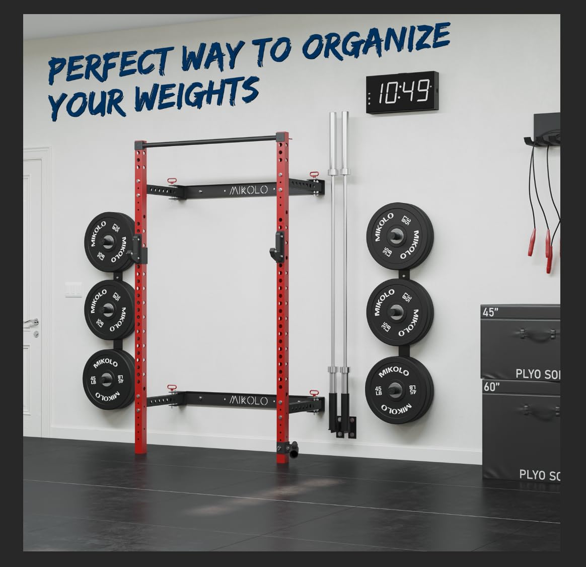 Weights Plates Mikolo Wall-Mounted Weight Plate Rack Holds 1500