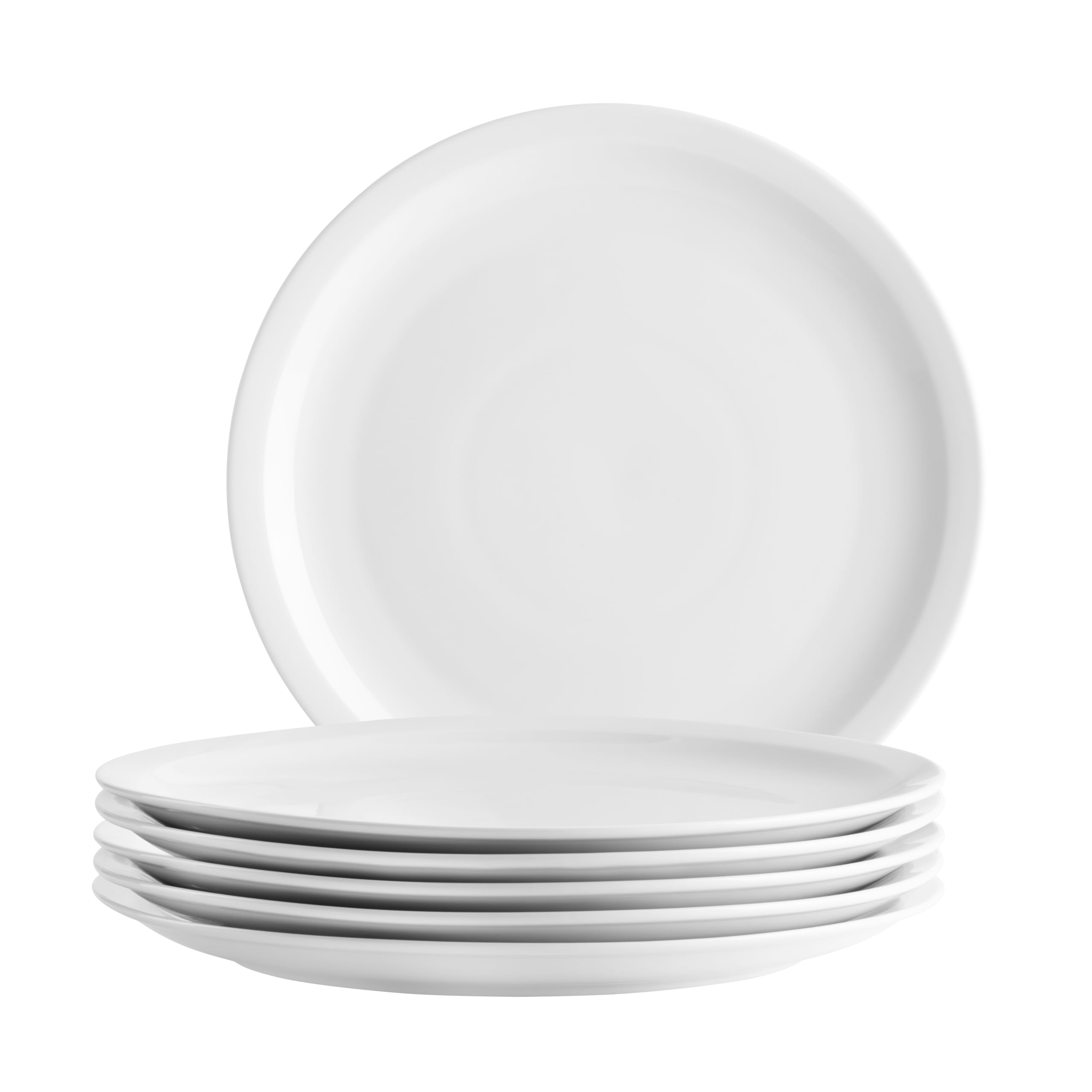 MÄSER, Barca Series Pizza Plate Set for 6 People, Plates for Pizza Made of Porcelain, Simple, Elegant, Timeless, Porcelain, White