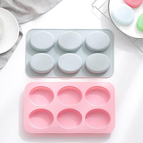 Miniatura 5 de 2 paquetes de moldes de silicona ovalados de 6 cavidades, moldes de silicona extra suaves para chocolate, molde de bandeja de jabón, moldes de