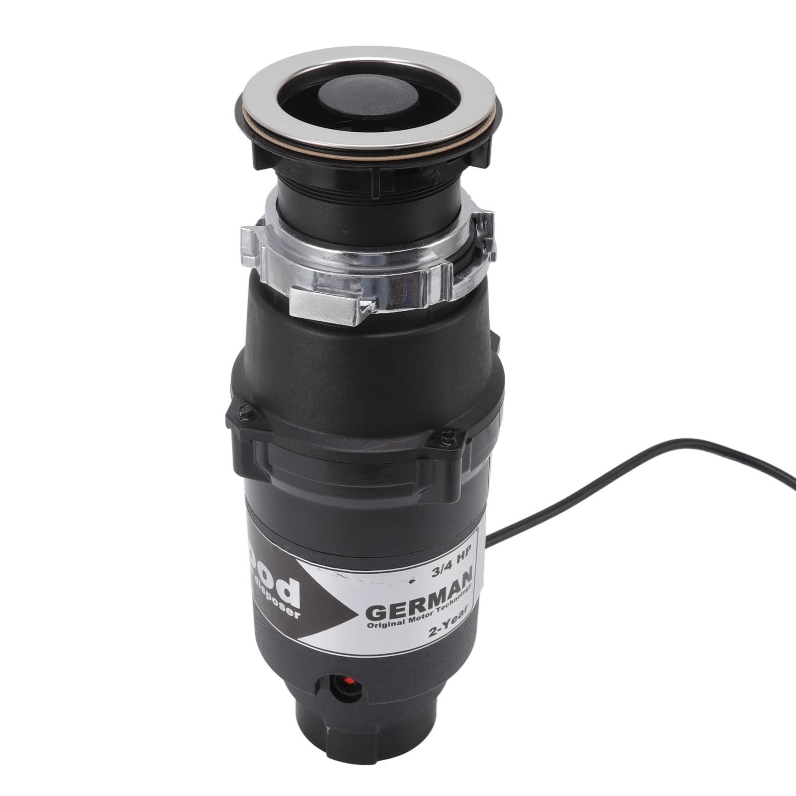 Triturador de residuos de alimentos Eliminación de basura silenciosa de 3/4 con motor de 4000 RPM, cámara de 37 oz, de molienda de acero inoxidable, uso doméstico en la cocina,