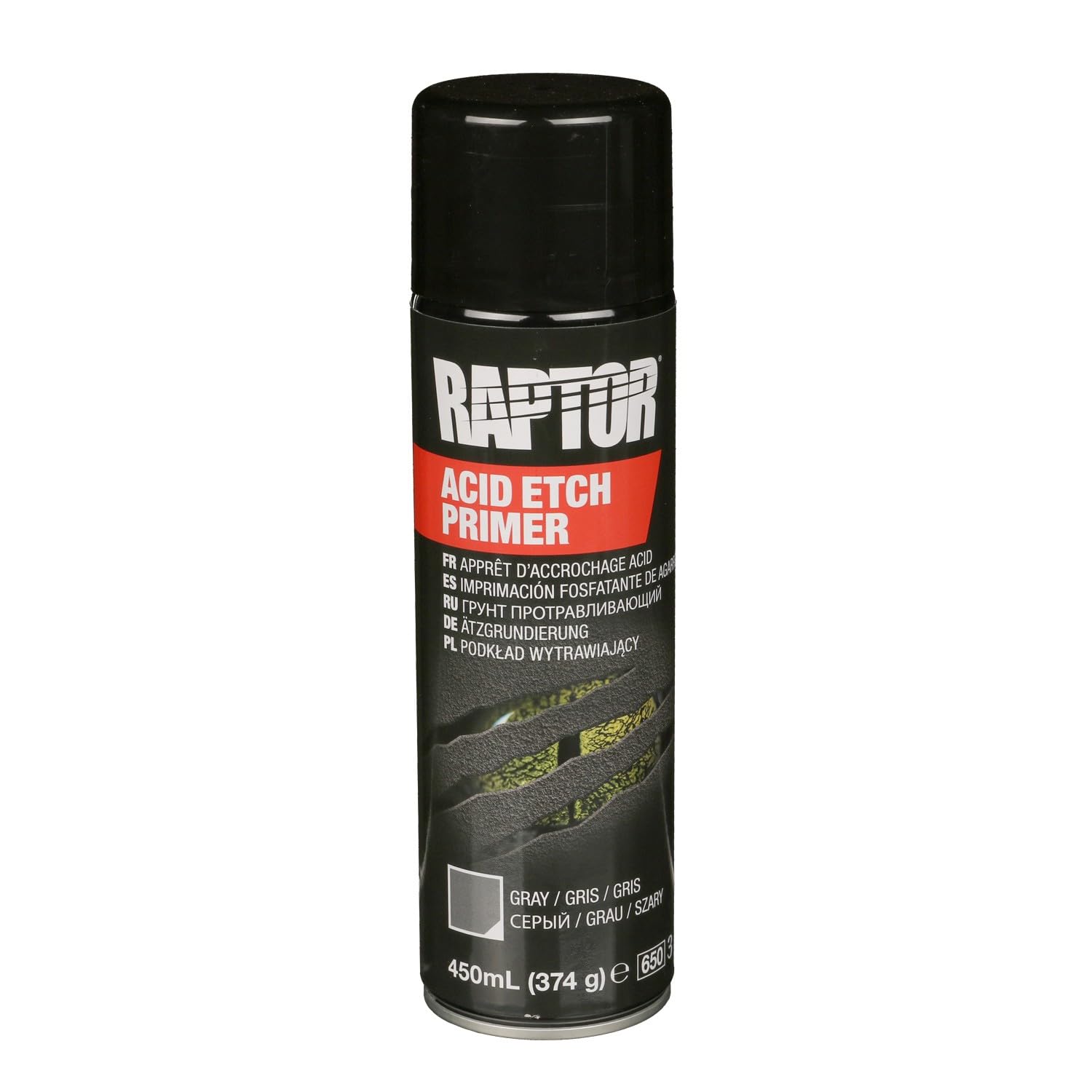 RAPTOR Etch Primer Spray | 450ml | Ätzgrundierung für verzinkten Stahl, Aluminium und blanke Metallstellen | Haftgrund mit Korrosionsschutz