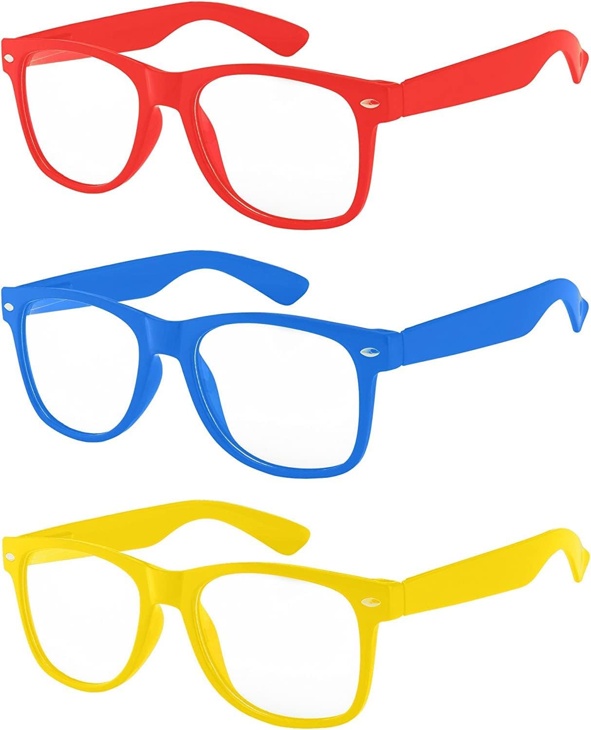 OWL 3 Pairs Kids Clear Lens Glasses Protect Child's Eyes from UVB UVA Blocking
