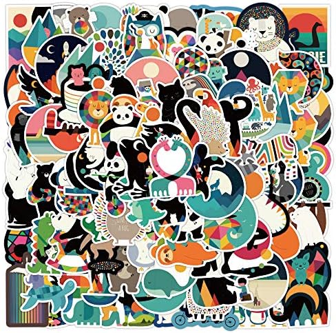 Stickers for Kids Colorful Animal Sticker Vinyl Waterproof Skateboard Stickers Aesthetic Car Stickers Water Bottle Stickers Wall Stickers Thanksgiving Stickers for Adults Kids Teens 100Pcs