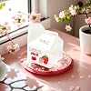 Glass Milk Jug, Creative Breakfast Cups,Cute Clear Kawaii Milk Carton, Mini Milk Jug,Portable Students Transparent (Strawberry)