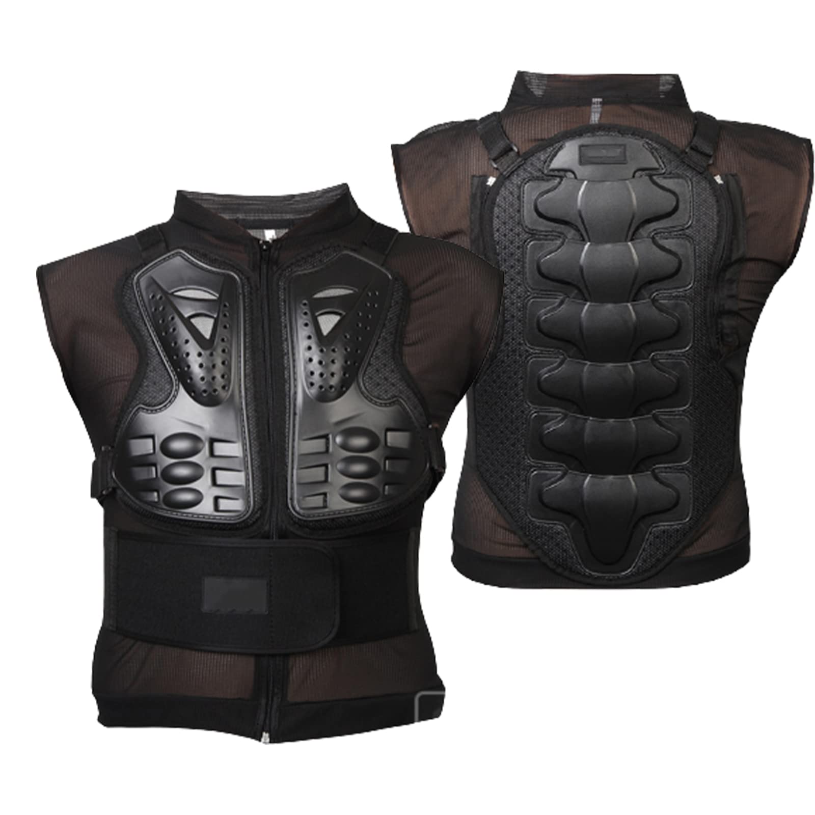 WHYUNM26 Motorcycle Armor Chest Back Protection Protective Pads Breathable Skiing Skating Gear Guard Riding Sleeveless Jackets,2XL(85kg)