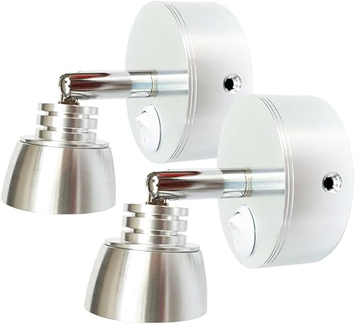 Luz de lectura automática de metal para cama 12 V ajustable direccional luz de noche segura para niños Luz LED de libro cepillada conmutada 3 W