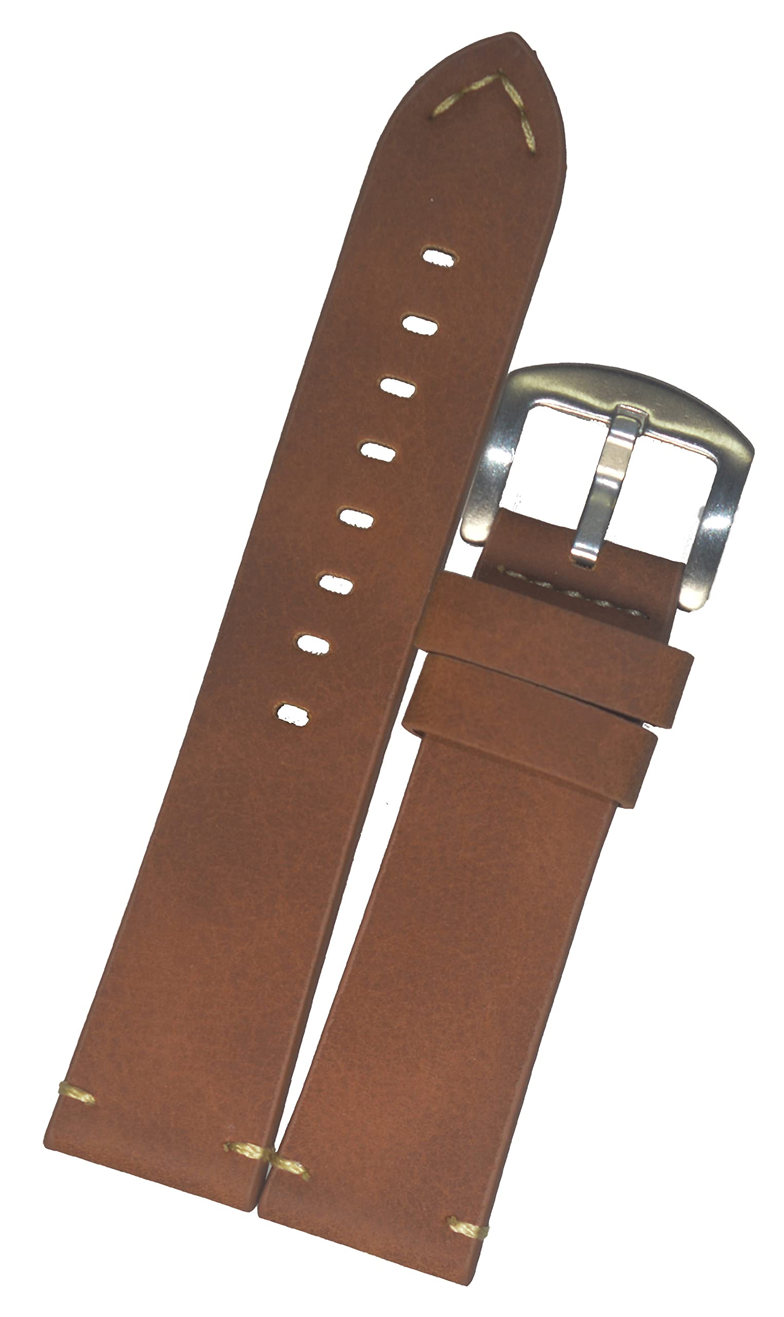 SURU® 24mm Vintage Ogive Tip Vegan Leather Watch Strap/Band for Men Women (Colour - Tan/Size -24mm) U14 (B0963CCZ9J) Amazon Price History, Amazon Price Tracker