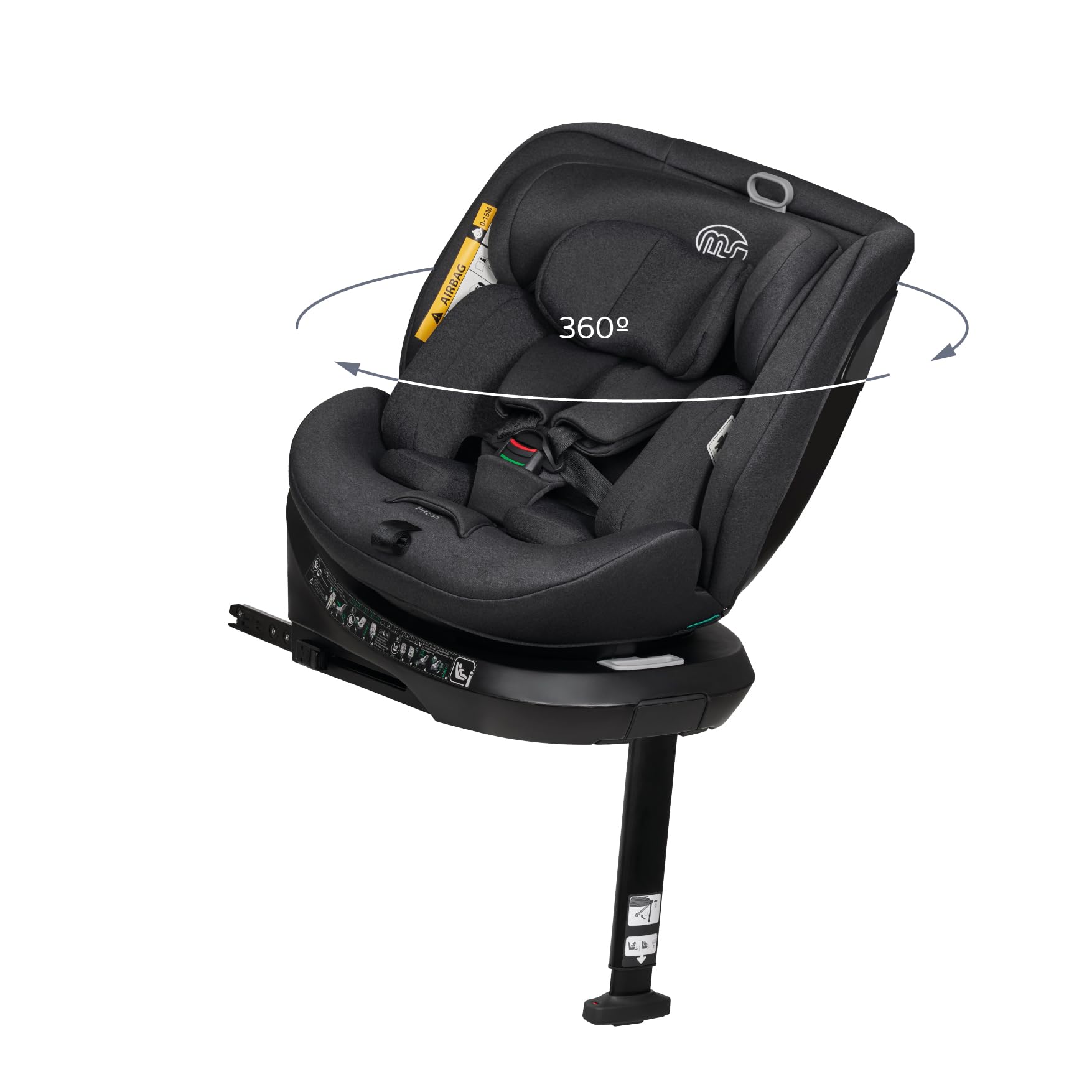 MS BabyWorld – DENVER y CAPRI – Silla de coche I-​Size Grupo 0/​1/​2/​3 | 40-​150 cm | Isofix y Top Tether | Nacimiento a 12 años (0-​36 kg) | Contramarcha 18 kg | Giratoria 360º Universal
