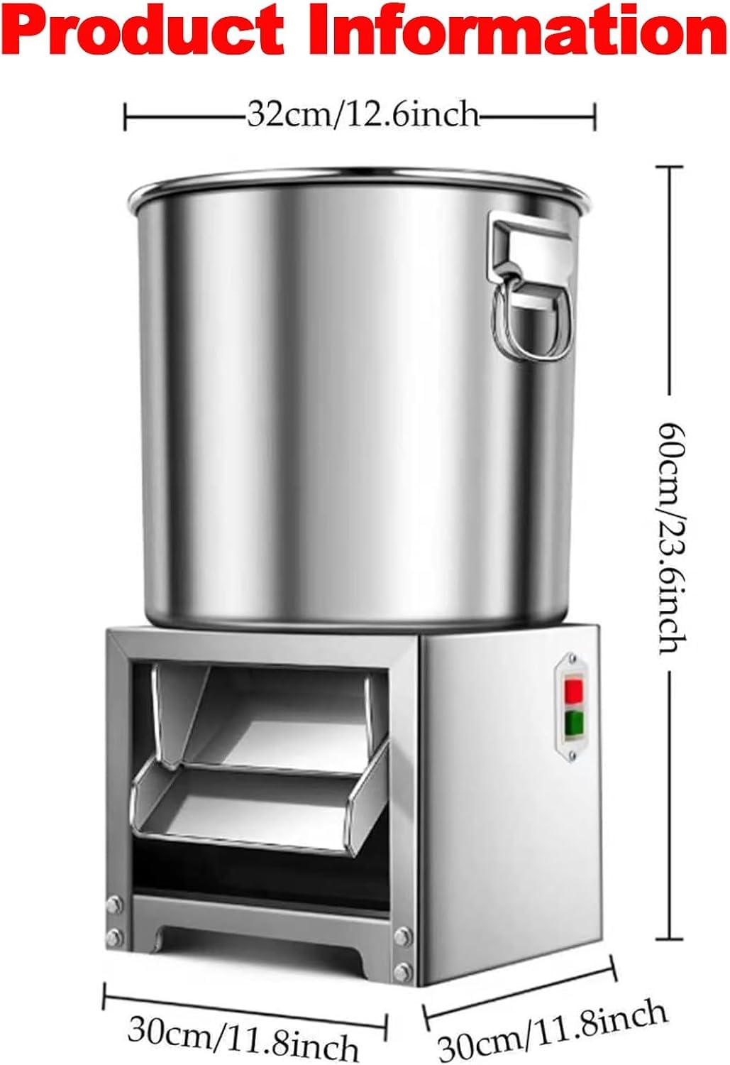 Picadora Multifuncional de 1800 W para Verduras y piensos para Aves, con 4 Cuchillas, para Uso agrícola y doméstico.