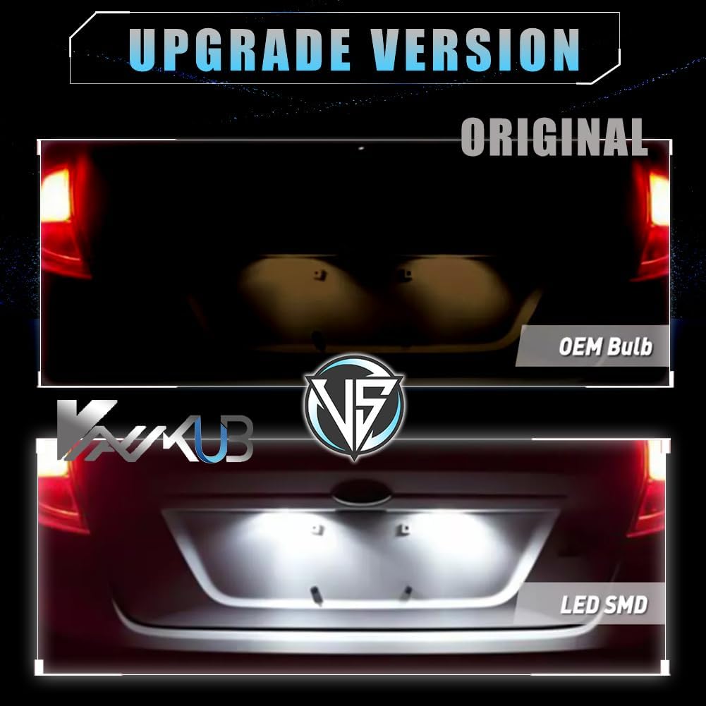 LED License Plate Light for Fo-rd Explorer Escape Fusion Fiesta Expedition Lincoln MKC, Fo-rd Lincoln Led Rear Tag Lamps, 6000K White Lights, 2 PCS