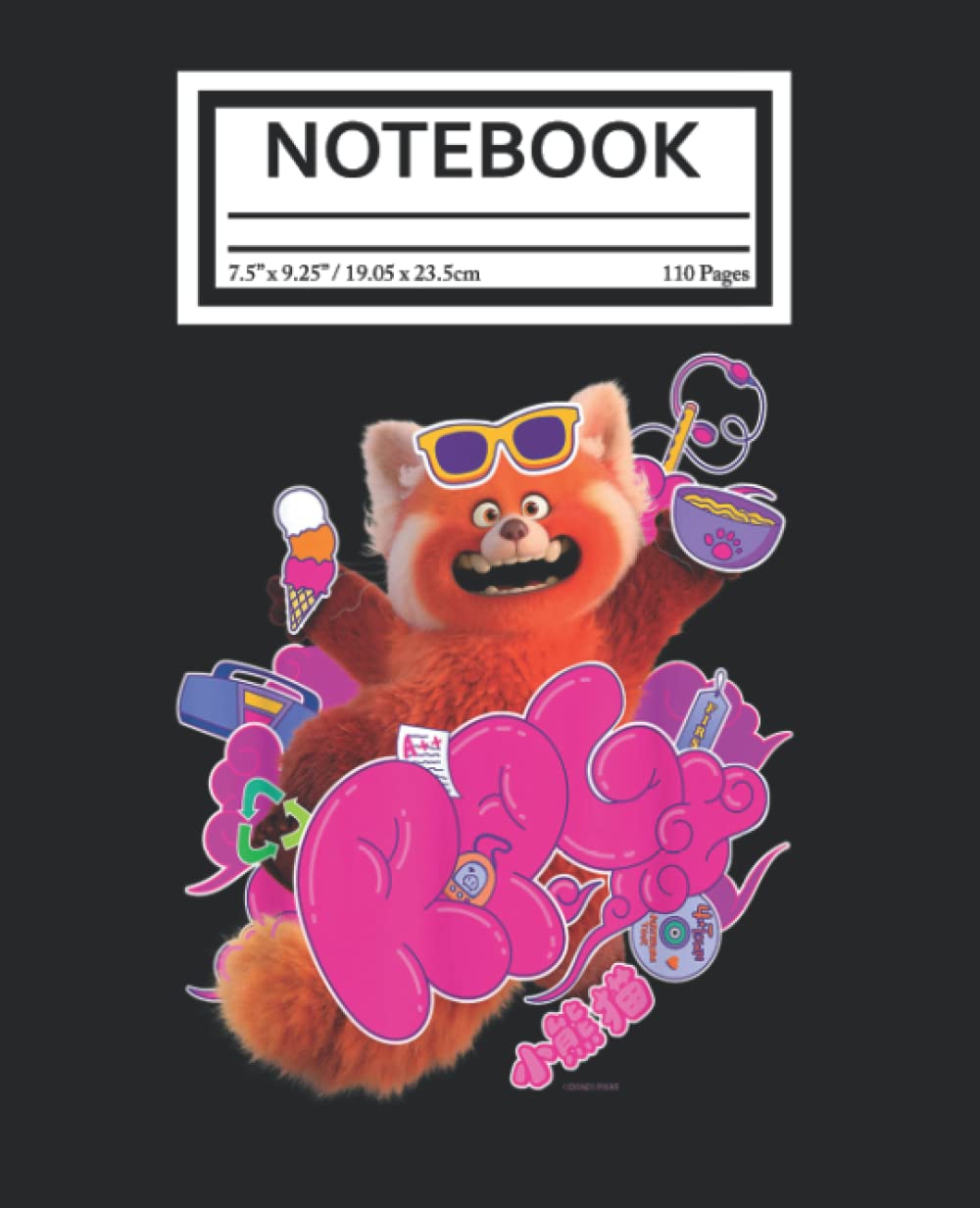 Notebook: Pịxar Tụrning Rẹd RPG Cute Panda 110 Pages College Wide Ruled Composition Notebook Journal - Lined Paper Notebooks Size 7.5x9.25 for Work School Office