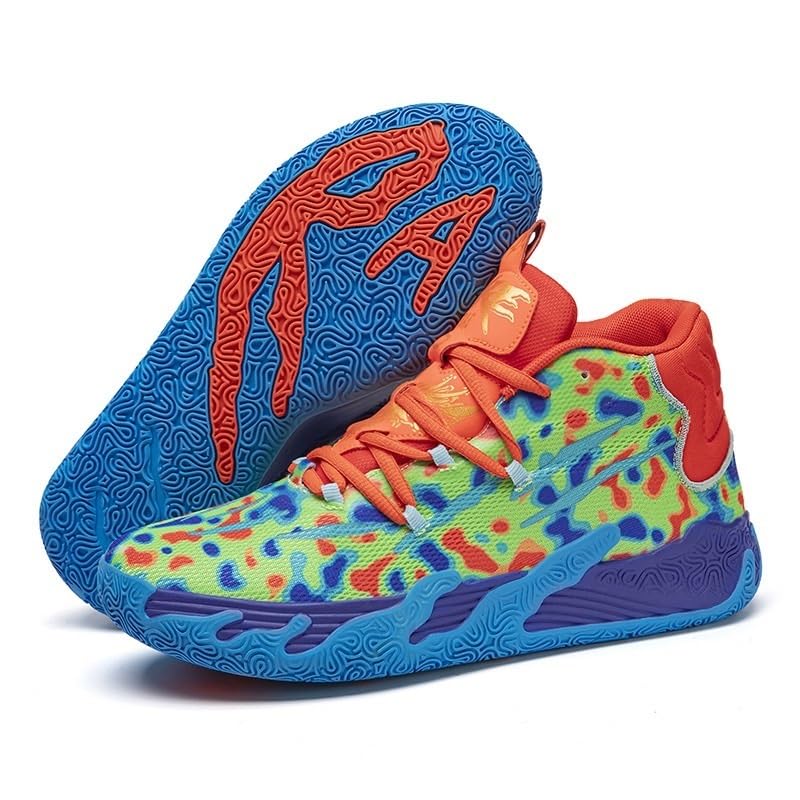 BINQER Zapatillas de Baloncesto Unisex, Calzado Deportivo Transpirable con diseño a Juego (Orange,43 EU)