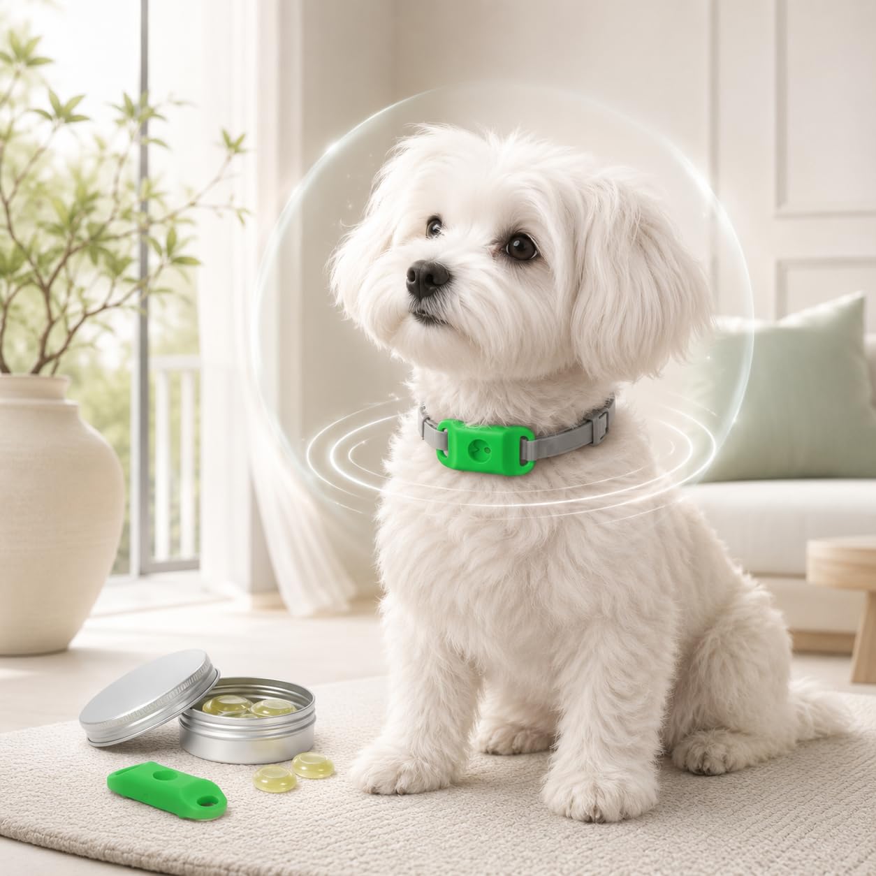 Evacare 12 Monate Floh- Und Zeckenfrei Natürlicher Hunde Anhänger Ohne Chemische Pestizide Mit Langsamer Freisetzung Leichtem Tragegefühl Für Welpen Kleine Mittlere Und Große Hunde (Grün,1PCS)