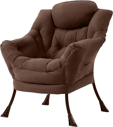Miniatura 10 de Tiita - Sillón reclinable con otomana, grande, moderno, silla de ocio, de lectura, con reposapiés, para dormitorio, sala de estar, dormitorios, Gris