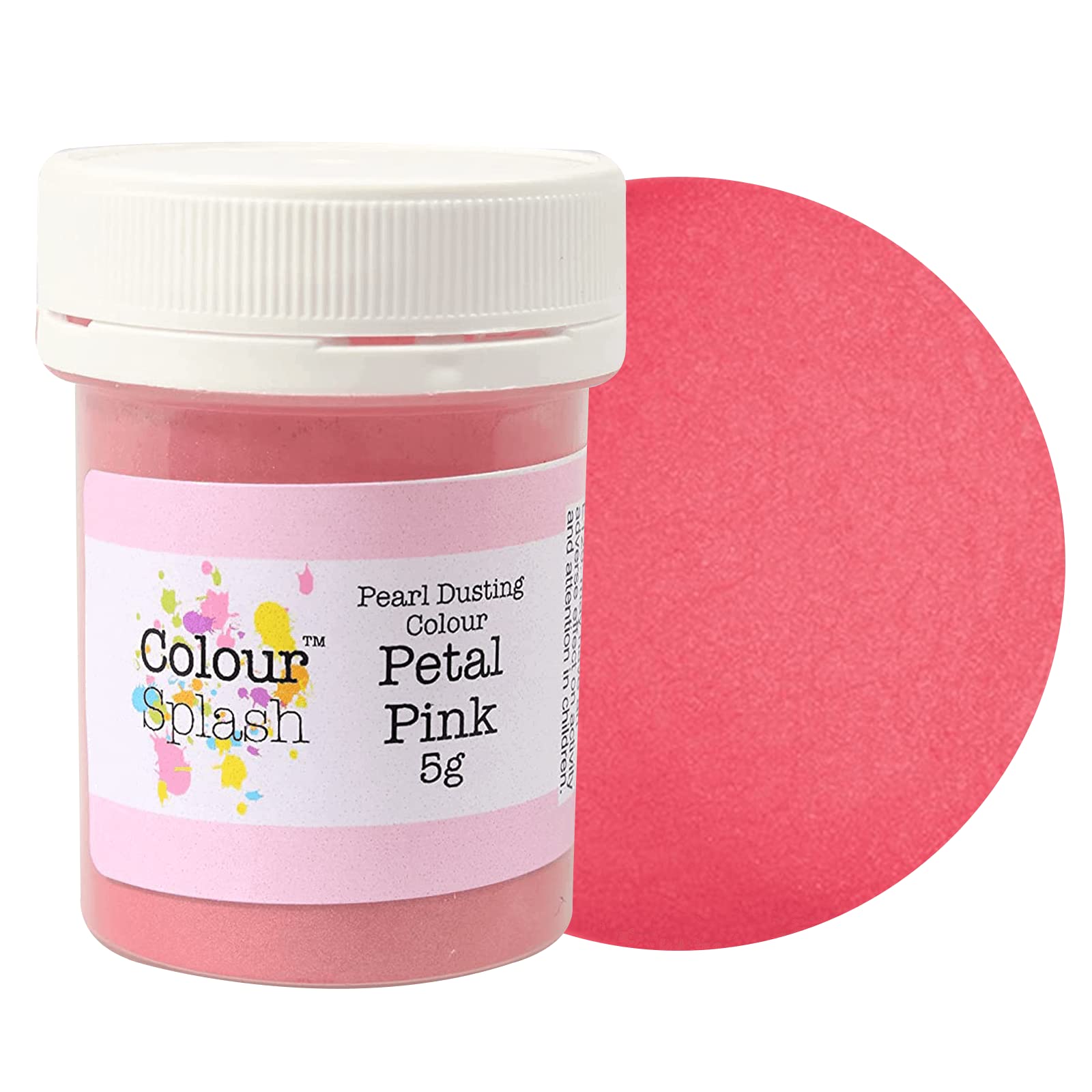 COLOUR SPLASH Pearl Food Colouring Dusts, Lustre Dust for A Pearlescent Finish to Cake Surfaces Or Decorations, Create A Rainbow Cake Kit with an Assortment of Glistening Colours - Pink 5g