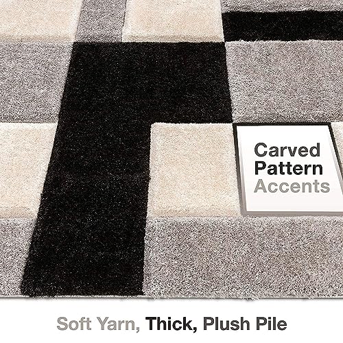 Image of Carpet Mahal Presence Gorgeous Design of Super Soft Shaggy Carpet for Living Room, Bedroom, Hall and Anywhere in Home. [6x6 feet] Square.