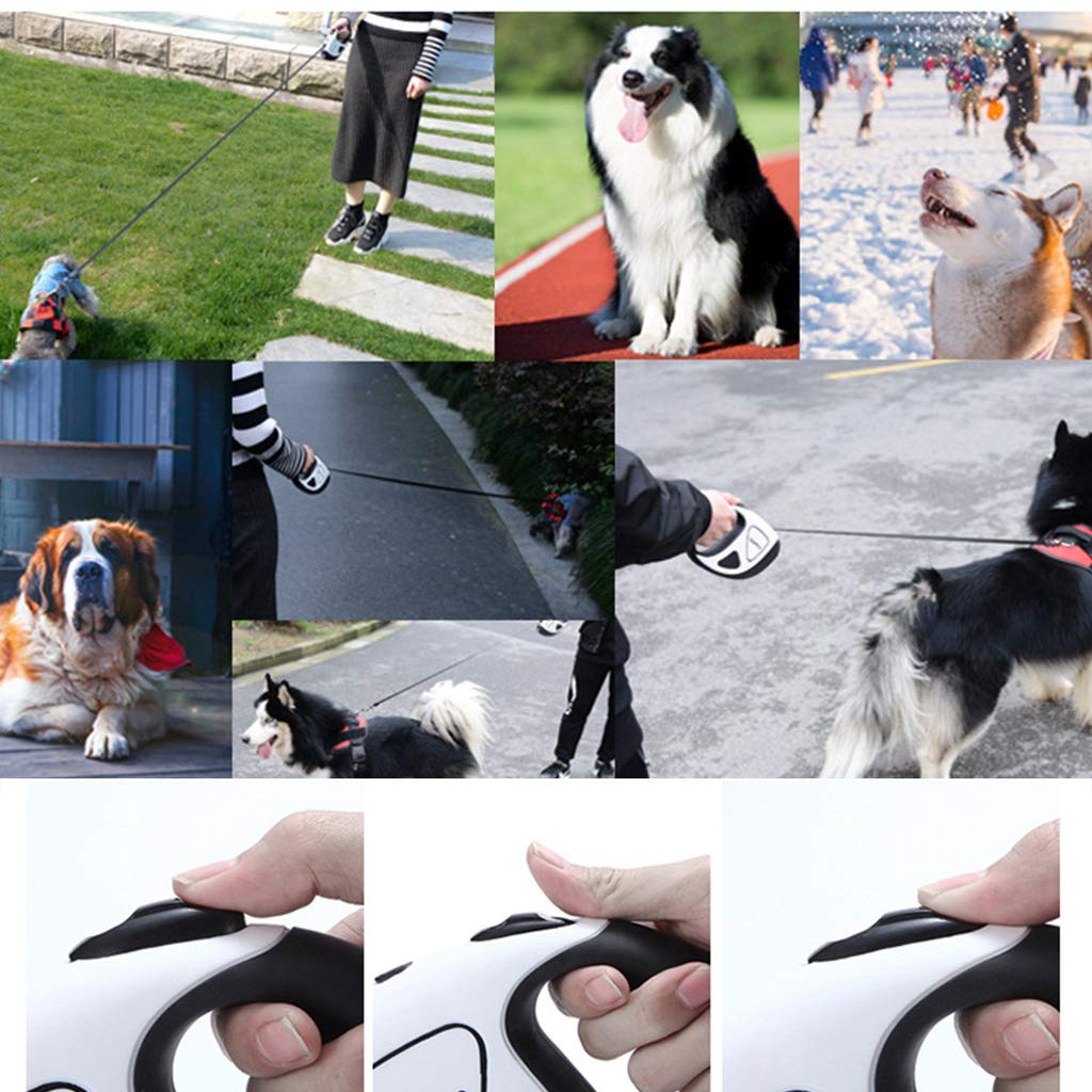 Laisse extensible verrouillable pour chiens de taille moyenne et grande avec lumière