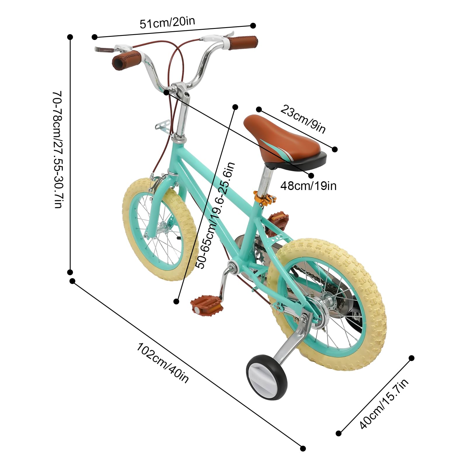 Velo Bicicletta Velo Ragazza Garcon, Bicicletta Stabilizzatori Manubrio Regolabile Sella Freno Sicurezza Protege Catena Riflettori Cestino Borraccia Tempo Libero Città Parco Giardino Velo 14 Pollici
