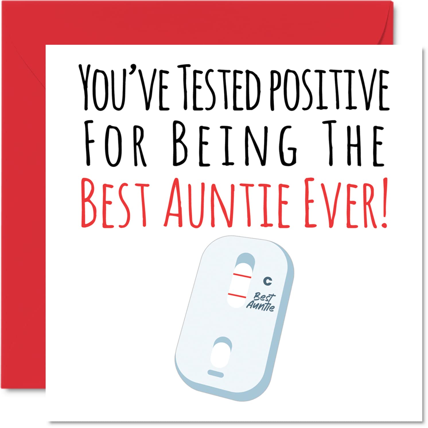 Funny Birthday Cards for Auntie - Positive Best Auntie Ever - Joke Happy Birthday Card for Aunt from Nephew Niece, Aunty Gifts, 145mm Greeting Cards Gift Aunt Aunty