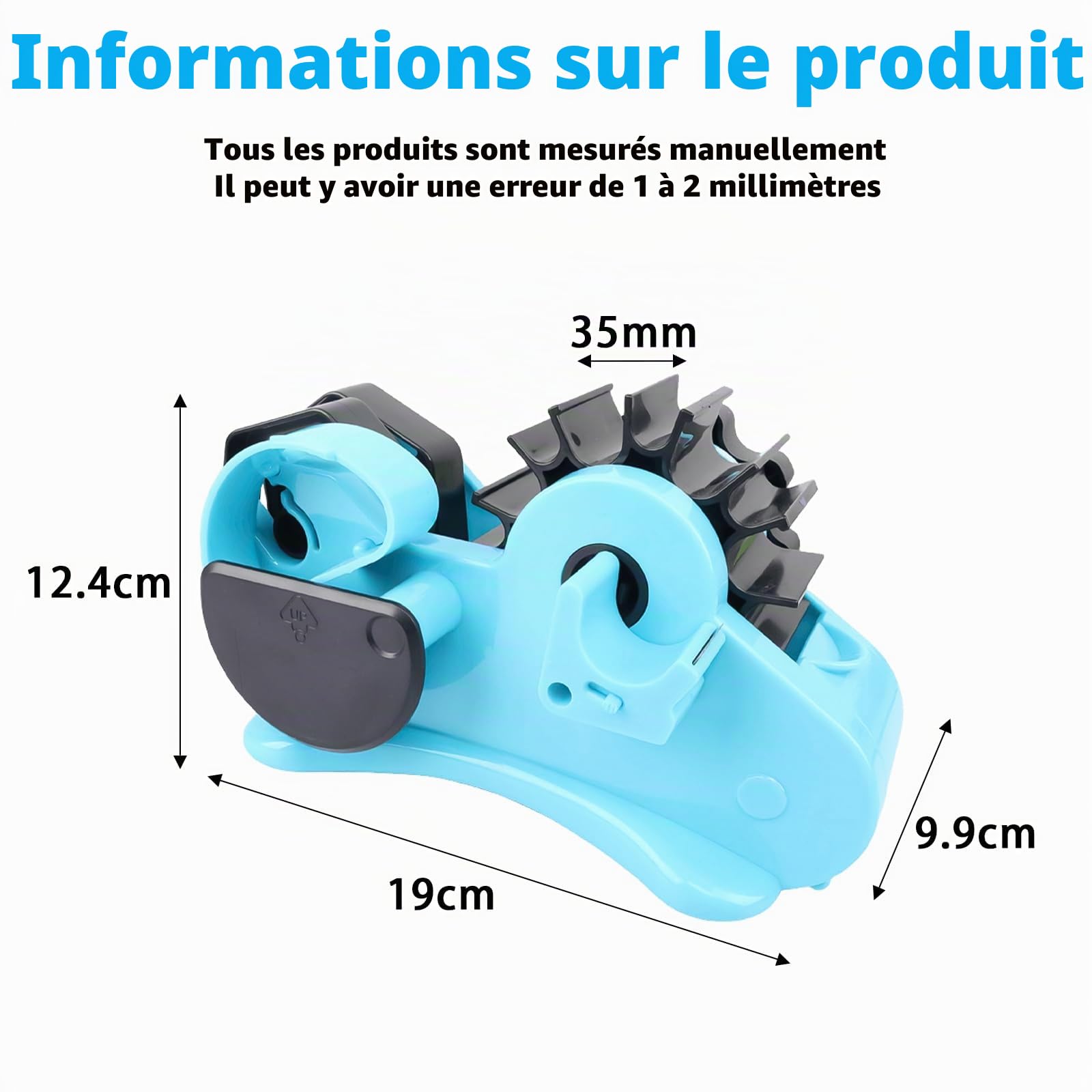 Distributeur de bande chauffante avec rouleaux de découpe multiples, dévidoir de ruban thermique par sublimation pour coller du vinyle sur du ruban adhésif, bleu