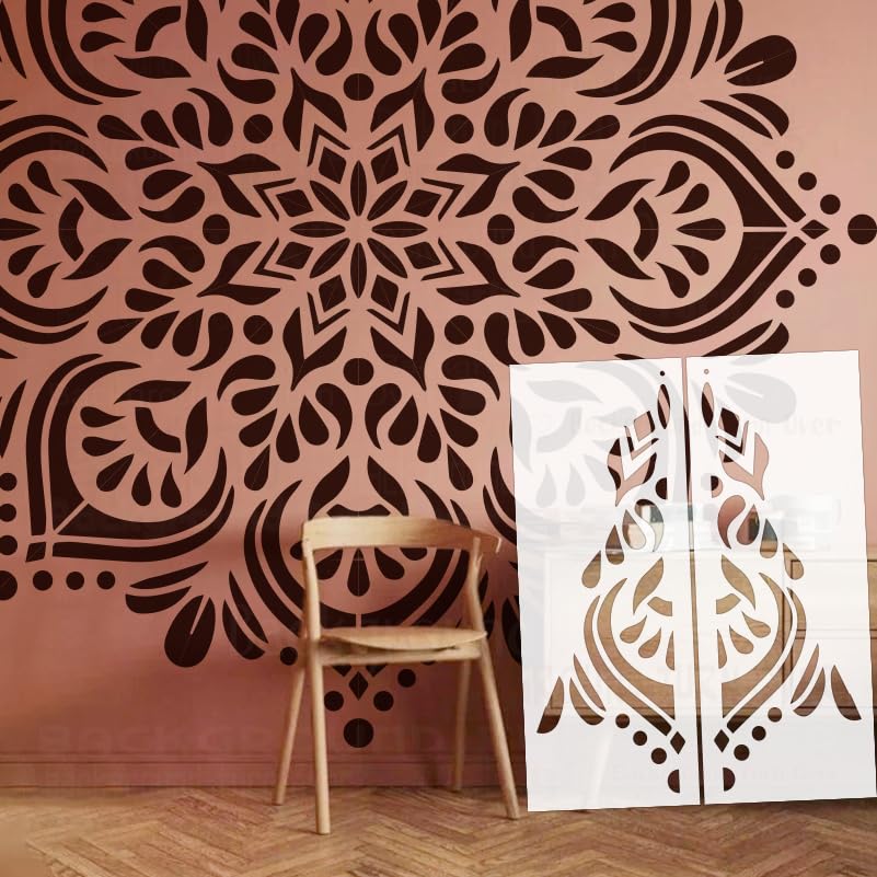 Pochoir mandala 180 cm grand modèle S541 pour un décor de plafond haut de gamme