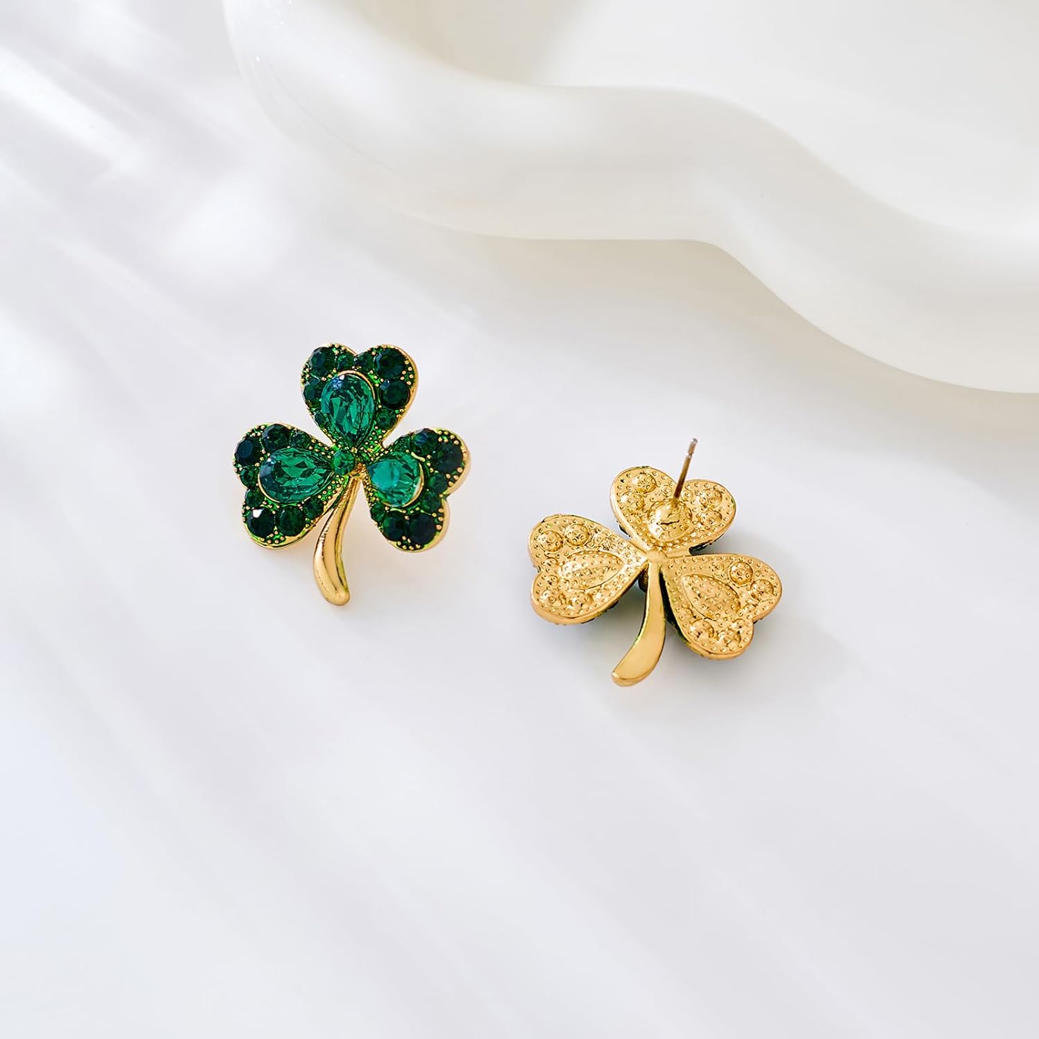 MUYAN St Patricks Day Shamrock Earrings for Women, Green Clover Horseshoe Stud Earrings for Irish Festival Jewelry - Image 5