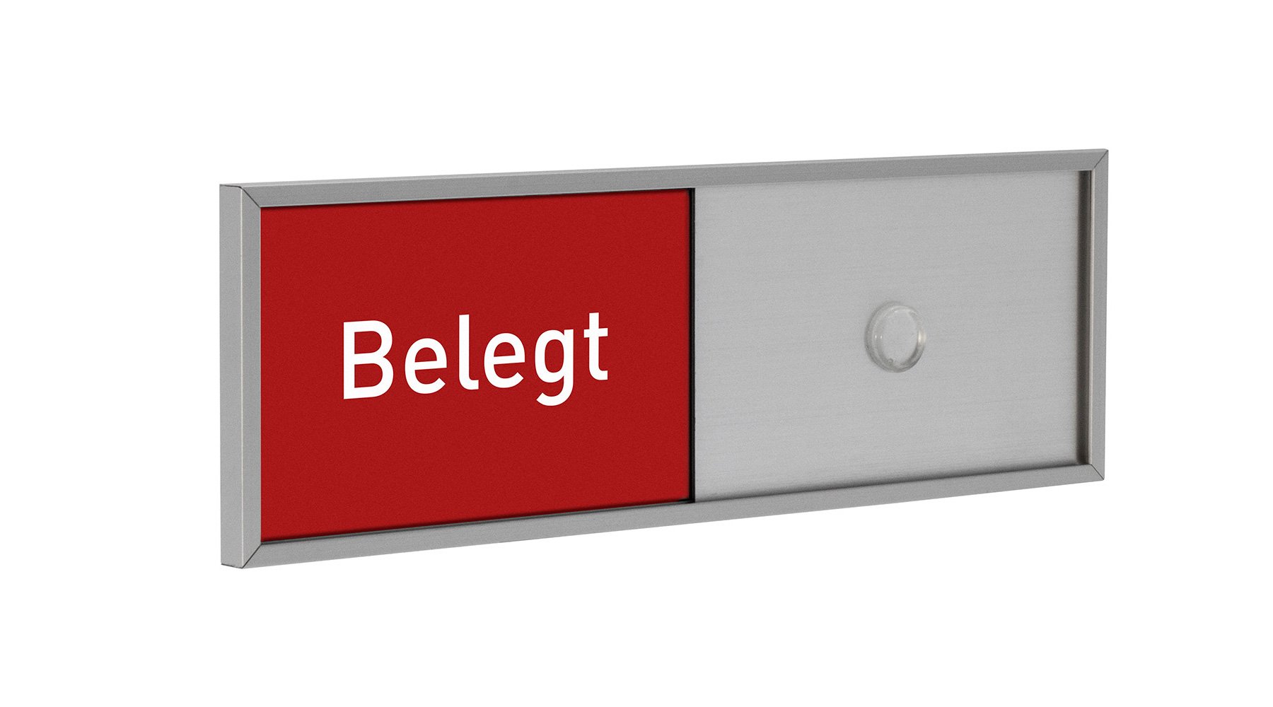 Madrid Silver Line Frei-/Belegt Anzeige mehrsprachig 50x150mm Set | Büro Frei- Besetzt | für Türschild Büroschild