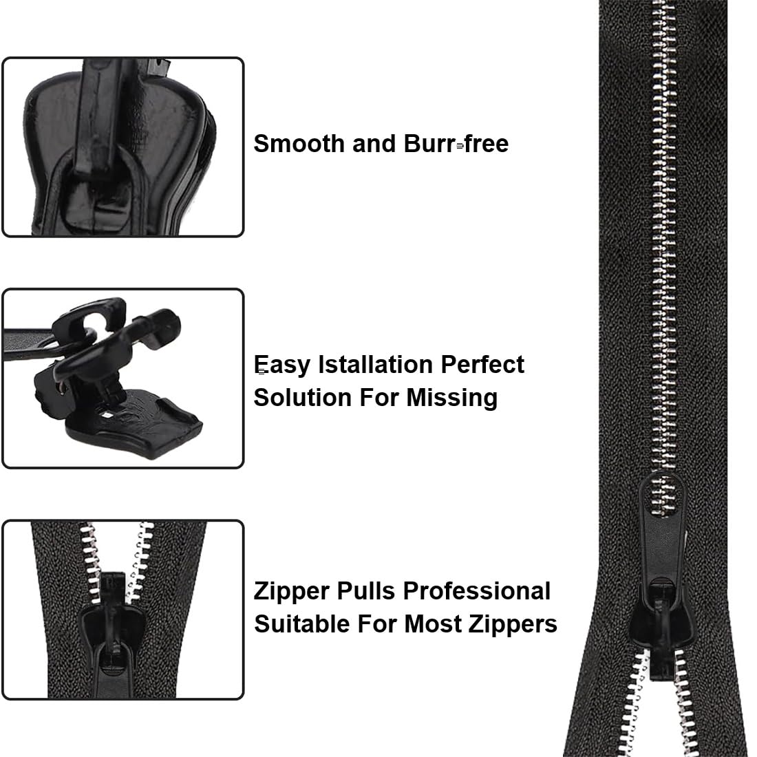 Kit Riparazione Cerniere Aezzybe - 12 Cursori Universali Per Nylon, Plastica E Metallo, Taglie #3#5#8 - Foto 5