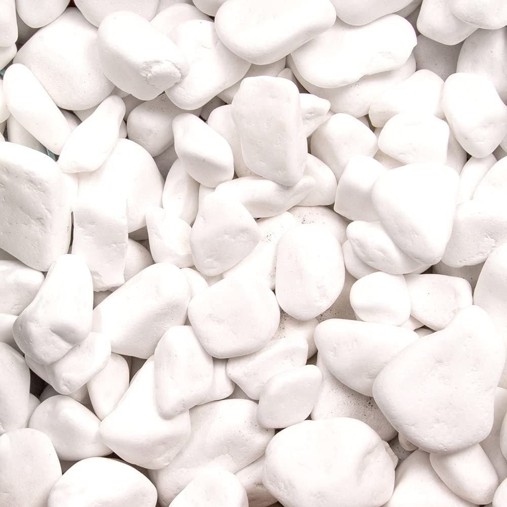 Decorative Stones Natural Marble Extra White PEBBLES 30-60mm Landscape Garden Home (20)