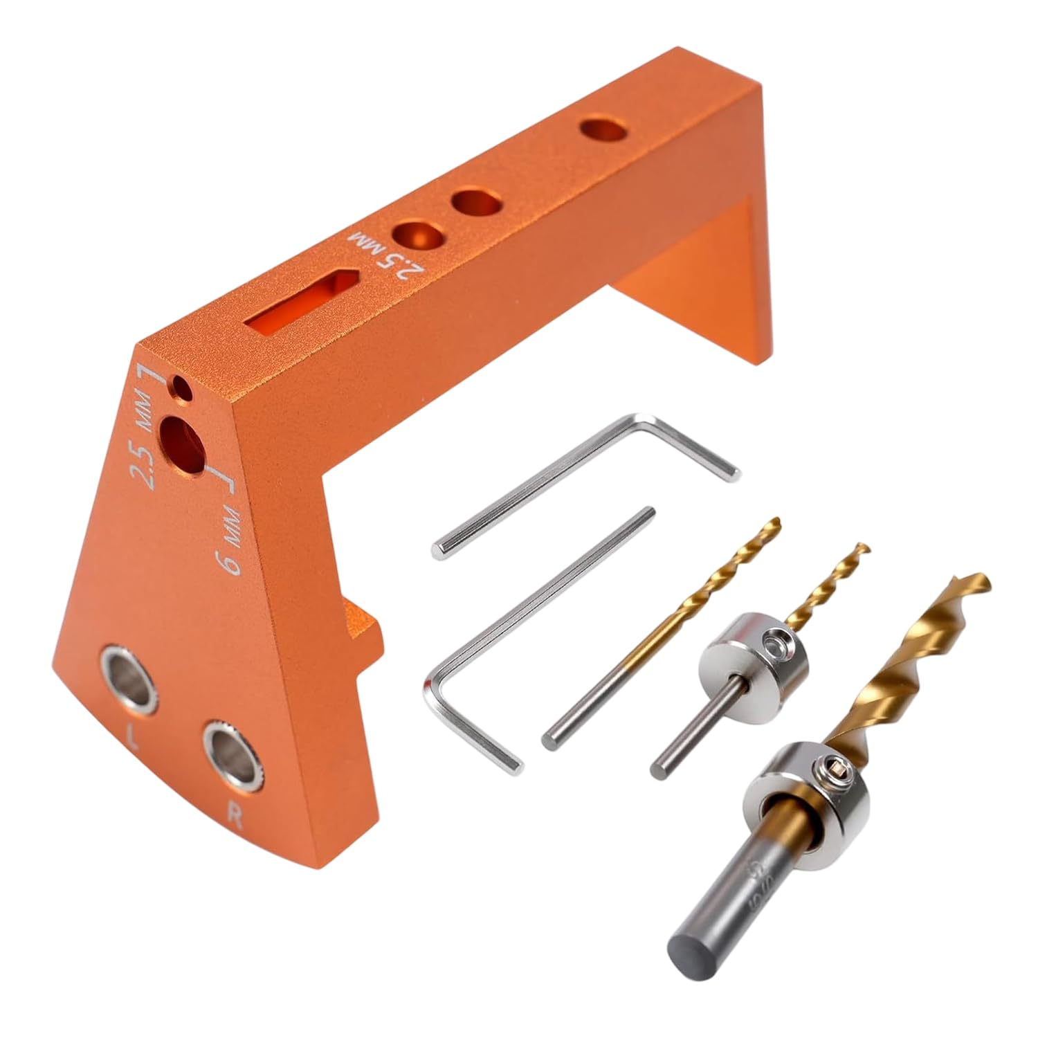 Accurate Drawer Slide Guide Set for Woodworking with Metal Bushing and Drilling Jig for Cabinets Drawer Slide Woodworking Jig
