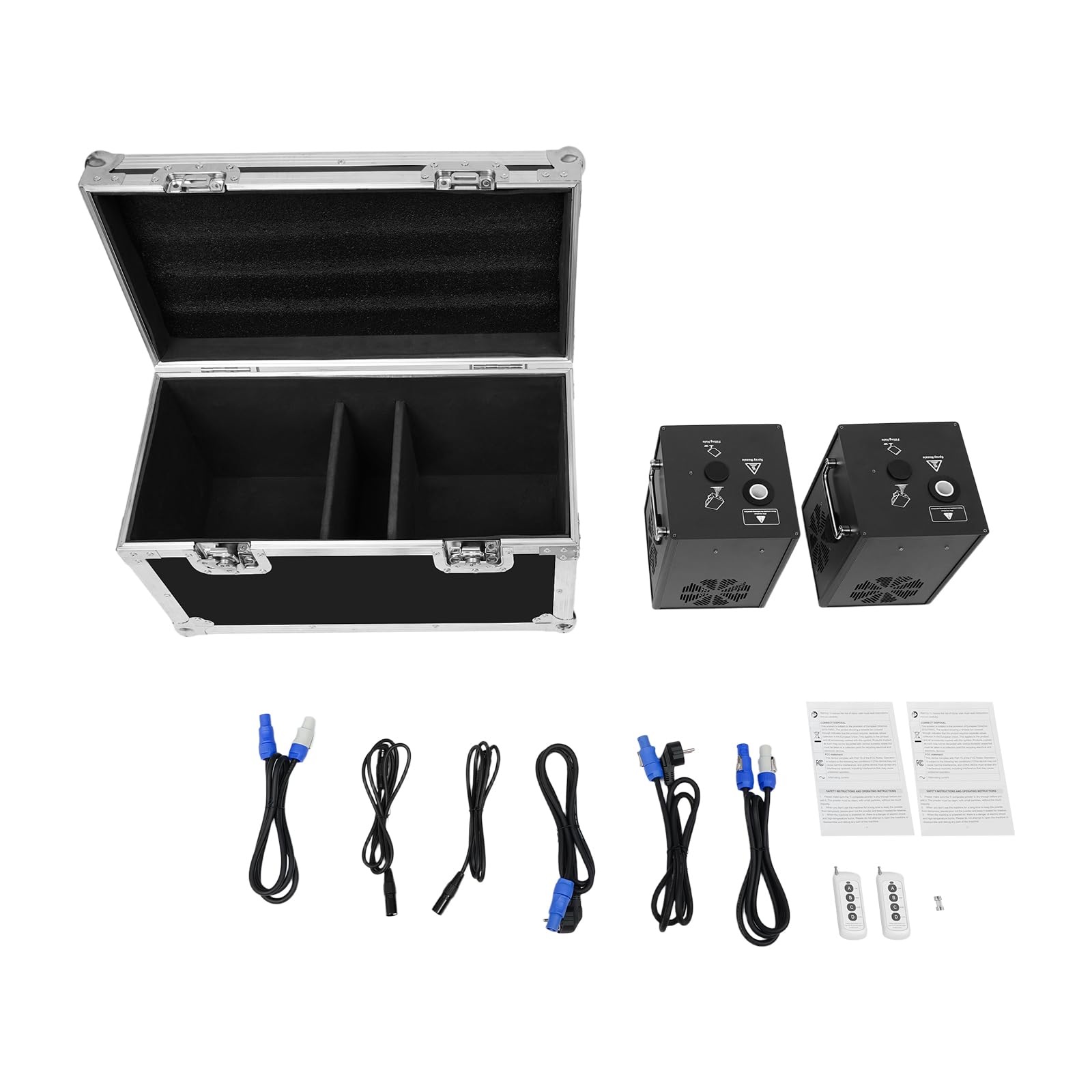 Pyrotechnikmaschinen,DMX Sparkular Funkenmaschine Feuerwerk Bühnen Fernbedienung Professionelle DJ-Ausrüstung mit LCD-Display,Injektionshöhe bis 3m 220V 750W mit Flightcase