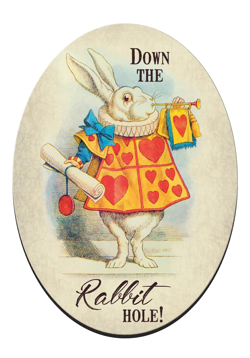 Fridge Magnet (Oval 65 x 90 mm) - Alice's Adventures in Wonderland (Down the Rabbit Hole)