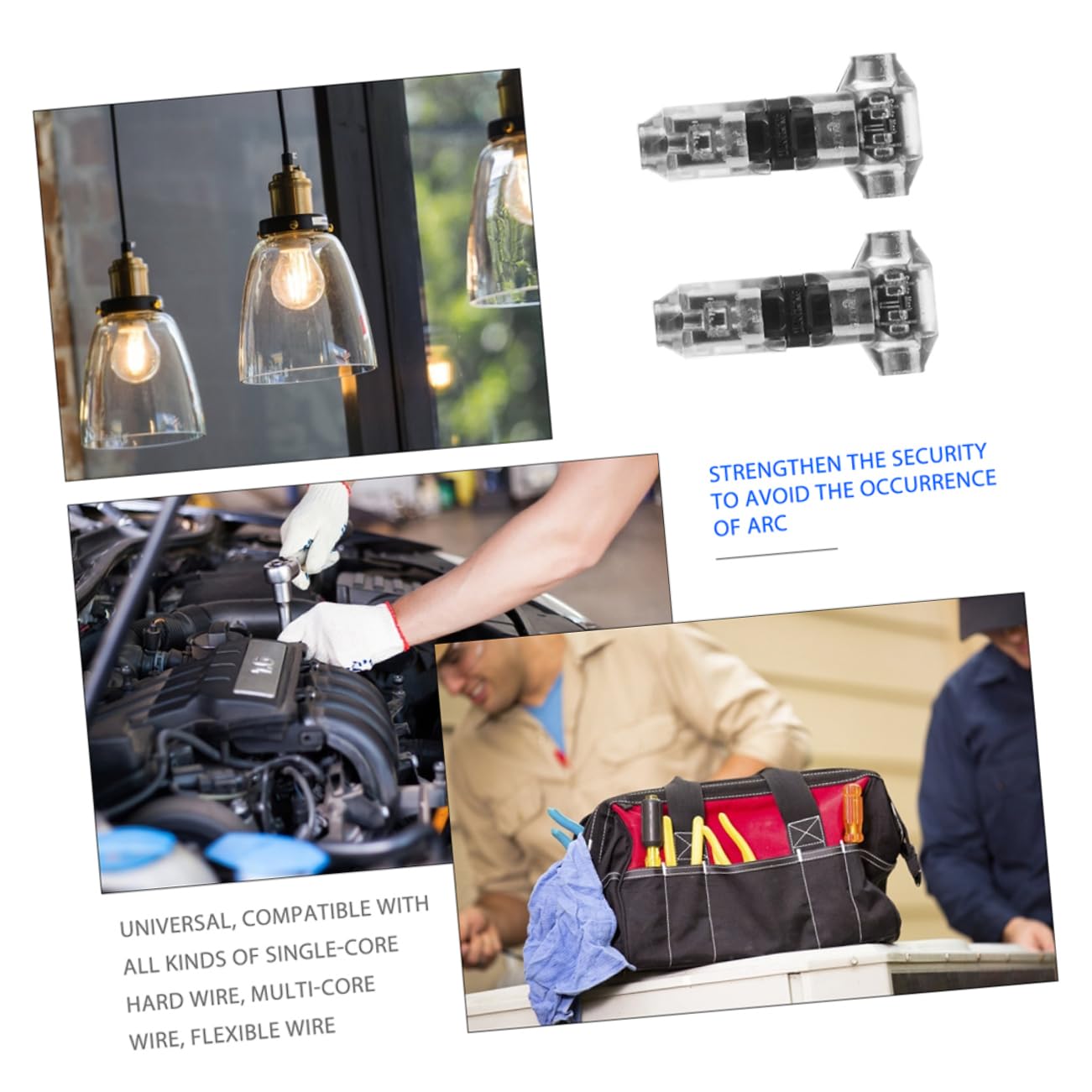 VILLFUL 5pcs Stripping- Wiring Terminal Wire Terminal Wire Connector Cable Connector 1 Pin Wire Splicer Wiring Connector Terminal Connectors Quick Disconnect Assortment Kit Nylon