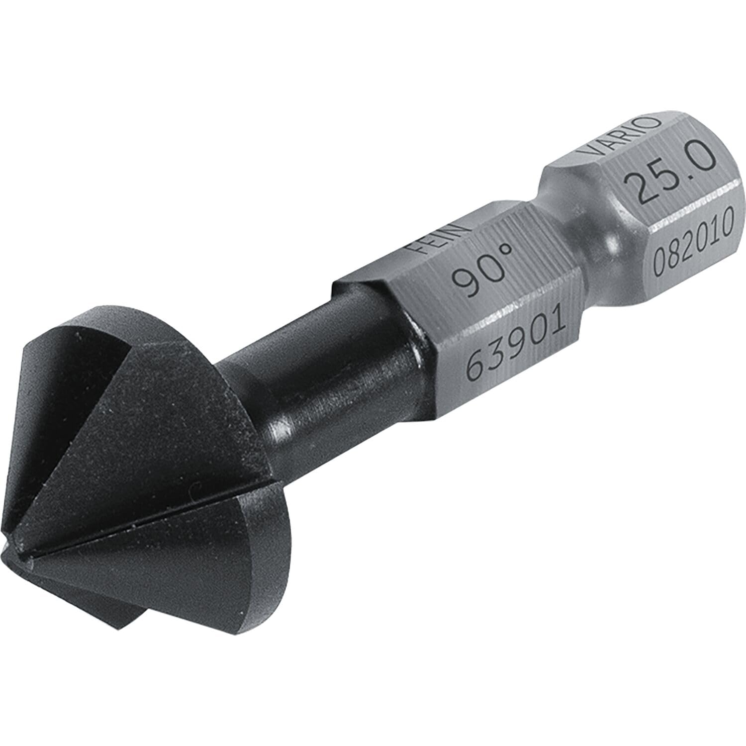 FEIN Fraise conique 90° VARIO 25,0 mm (M12), Résistance élevée du Matériau, pour les Matériaux Suivants: Aciers, Aluminium et Laiton
