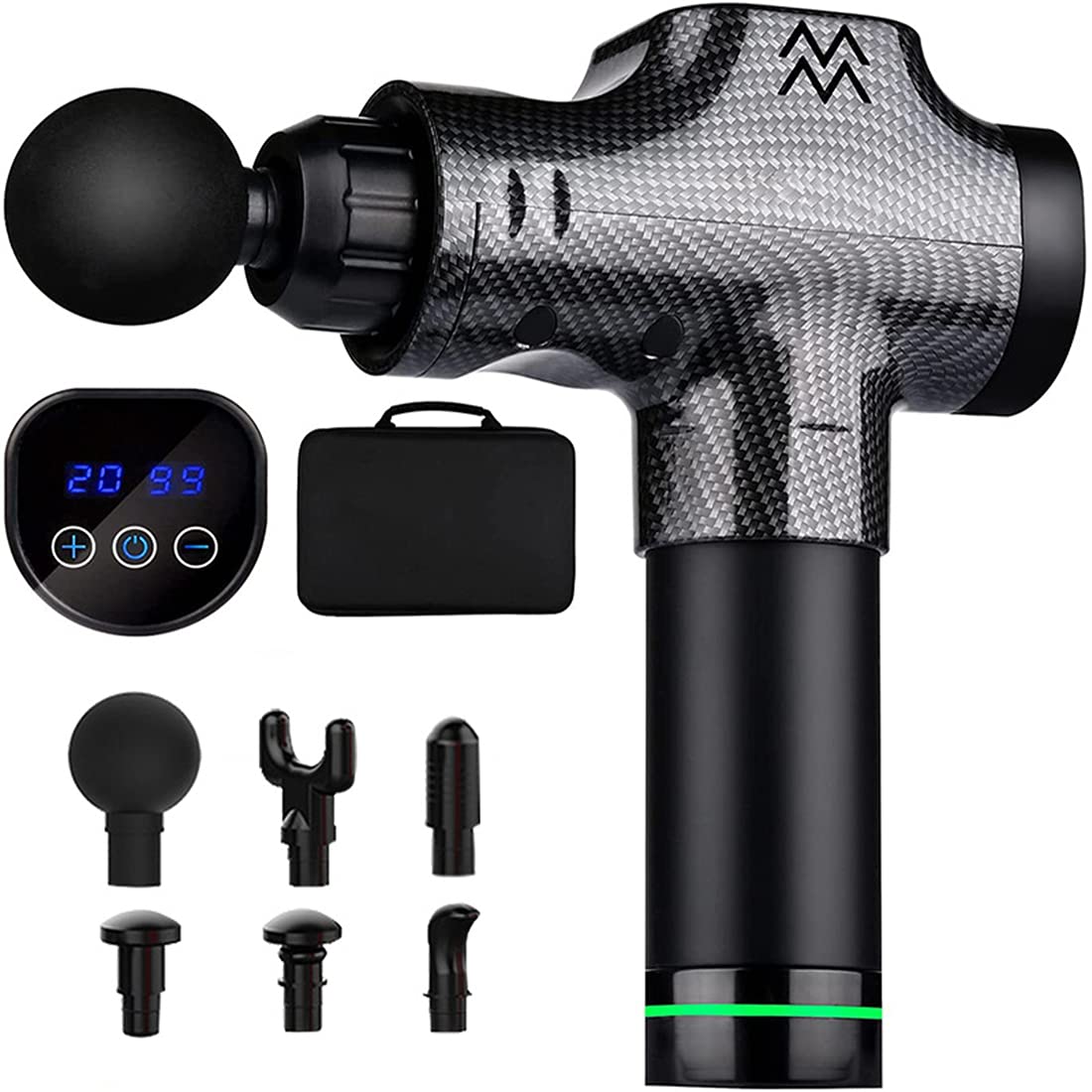 Pistola De Masaje, Pistola De Masaje Muscular para Atletas, Masajeador Músculo Músculo Portátil Profesional Pistola De Masaje De Tejido Profundo,Plata