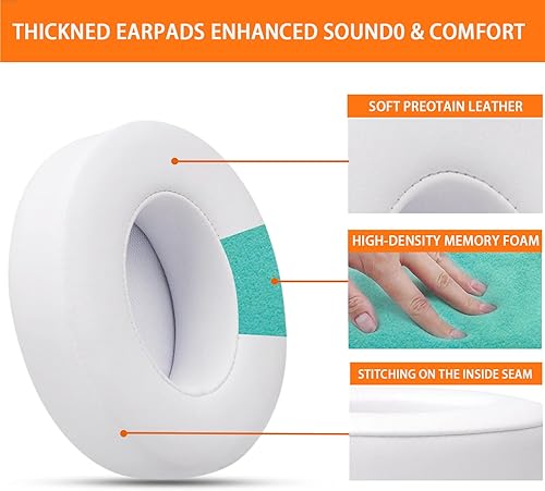 Miniatura 3 de GVOEARS - Almohadillas de repuesto para Beats Studio 3, almohadillas para los oídos para Beats Studio 2 y Studio 3 con cable e inalámbrico, no