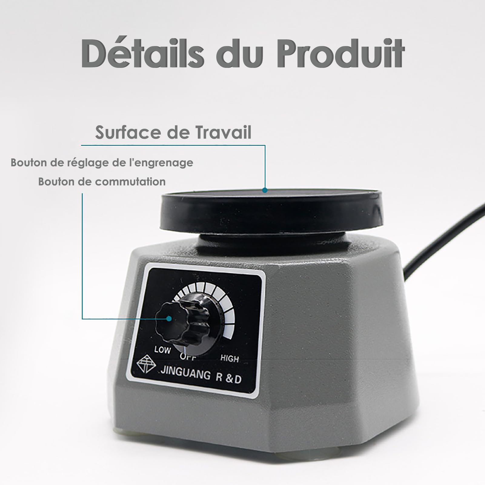 220V 100W Oscillateur de Plâtre Dentaire, régulation de vitesse en continu Oscillator Équipement de laboratoire Oscillateur Dentaire à Haute efficacité pour le Traitement Dentaire (Prise UE)