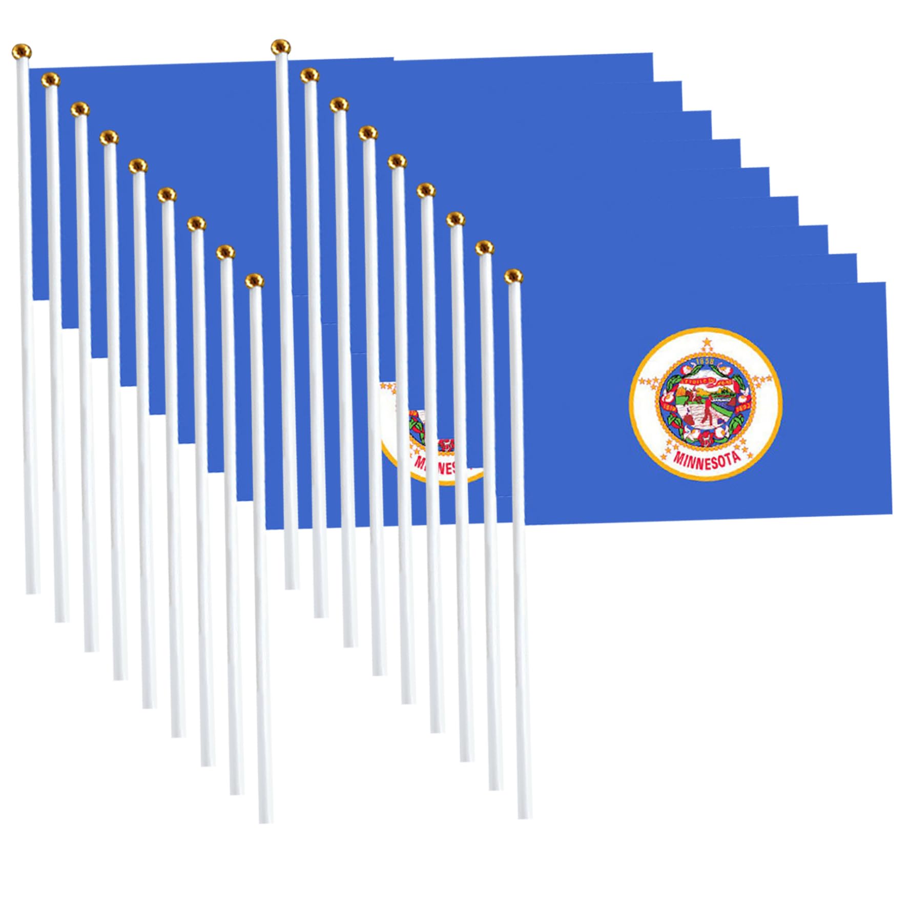 Drapeau Minnesota en polyester léger avec hampe, idéal pour célébrer ensemble - 50 pièces