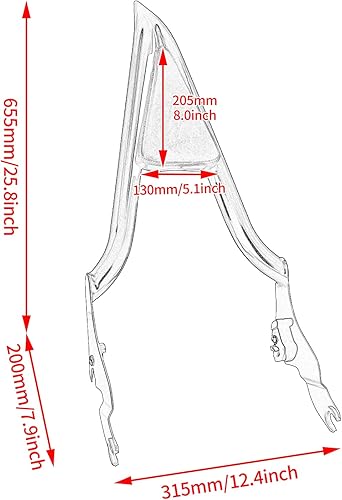 Miniatura 3 de HDBUBALUS Respaldo desmontable para motocicleta, compatible con Harley Touring Road King, Road Glide, Street Glide, Electra Glide Road King 2009-2025
