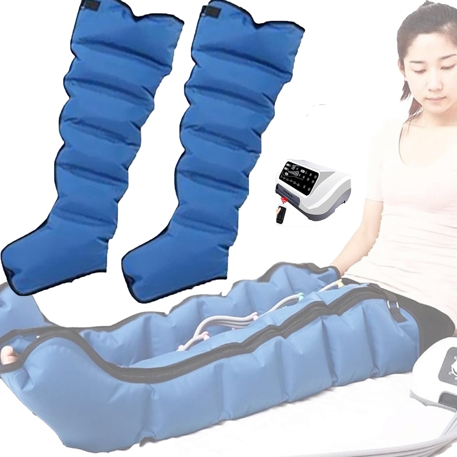 Massaggiatore Per Drenaggio Linfatico Completo Del Corpo E Sollievo Dal Dolore, Stivali A Compressione Per Gambe, Per Vita, gambe, Linfedema, Gonfiore (2 Gambe)